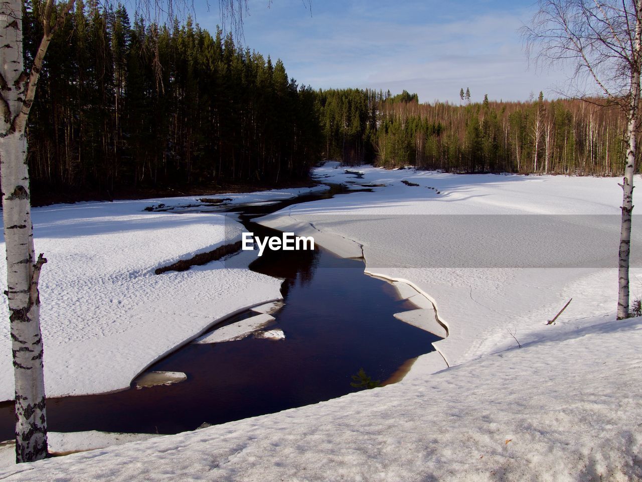 VIEW OF SNOW COVERED LAND AGAINST SKY