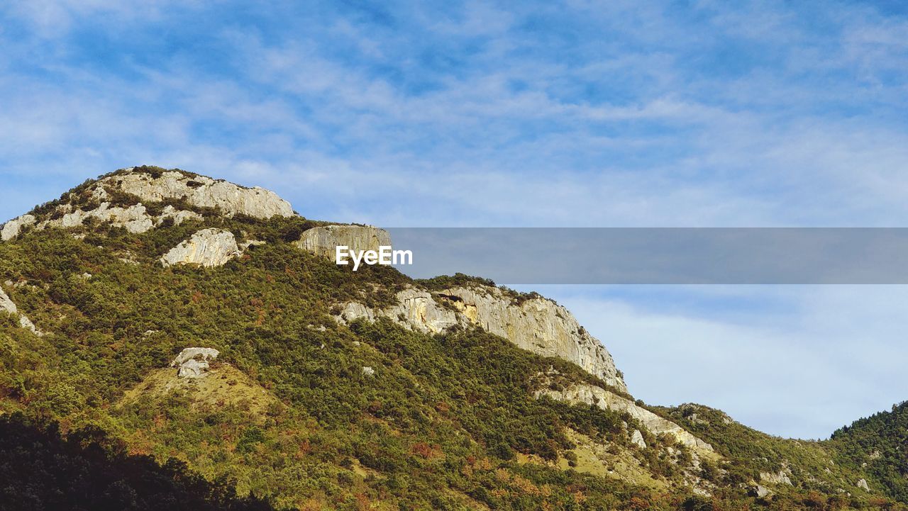 Low angle view of mountain against sky