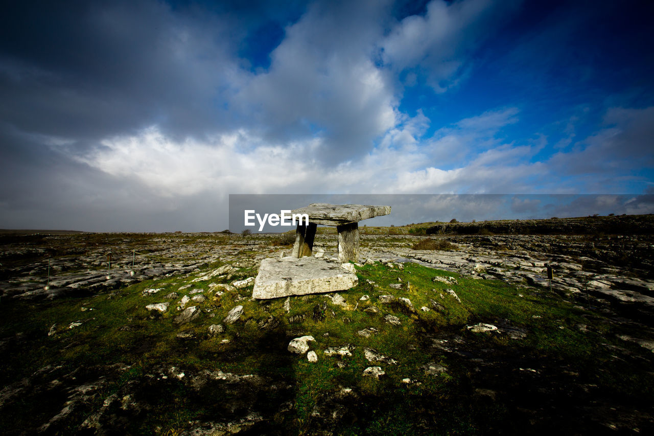 Scenic view of land against sky