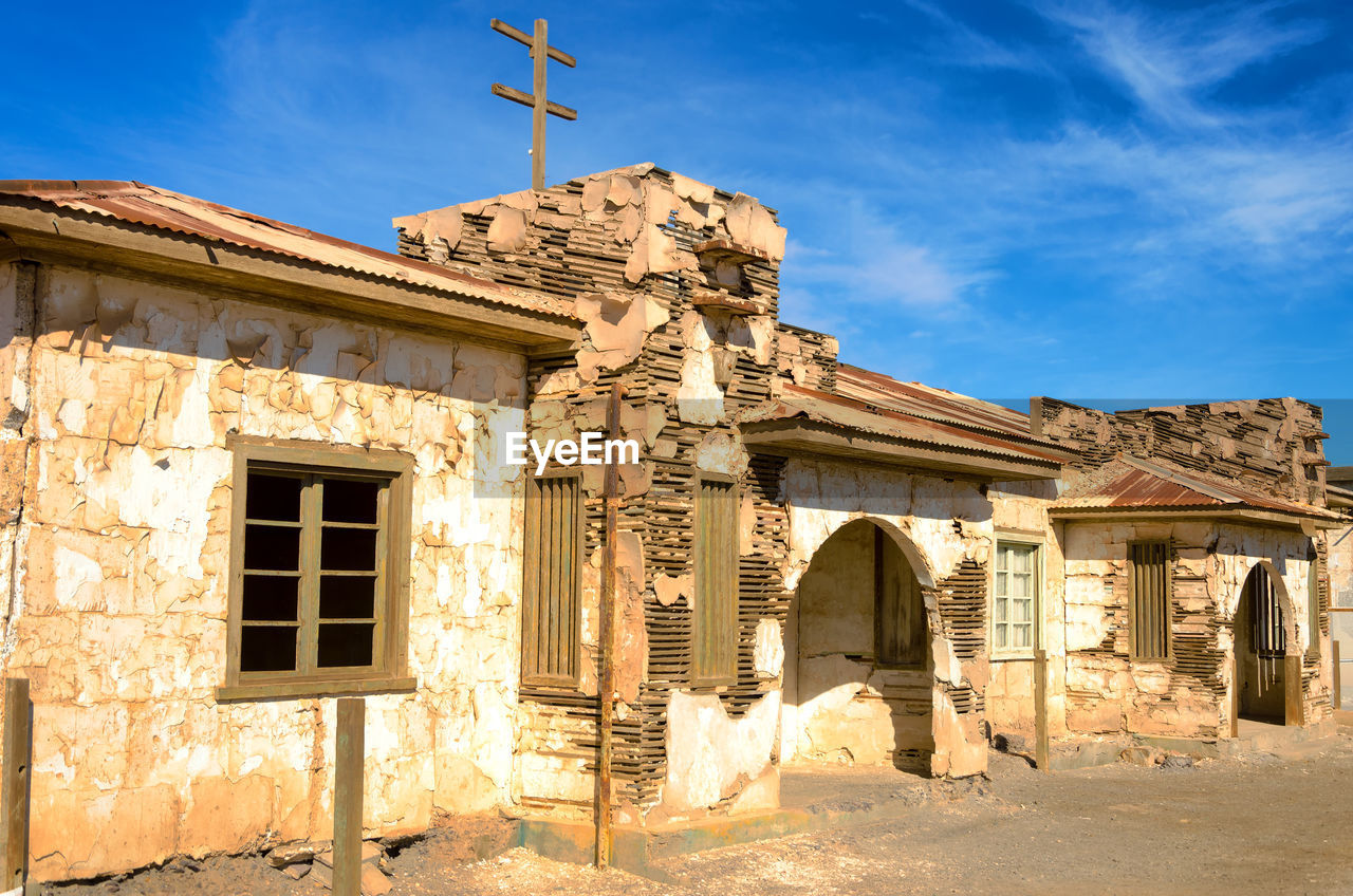 LOW ANGLE VIEW OF OLD TEMPLE