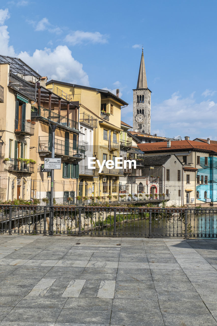  the historic center of omegna with beautiful buildings near the river