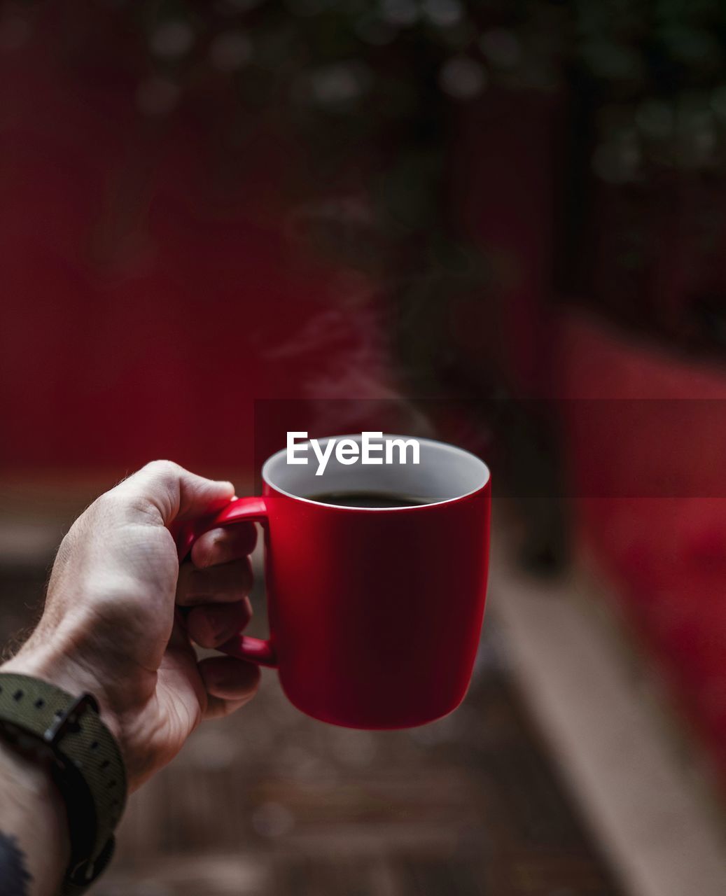 Midsection of coffee cup