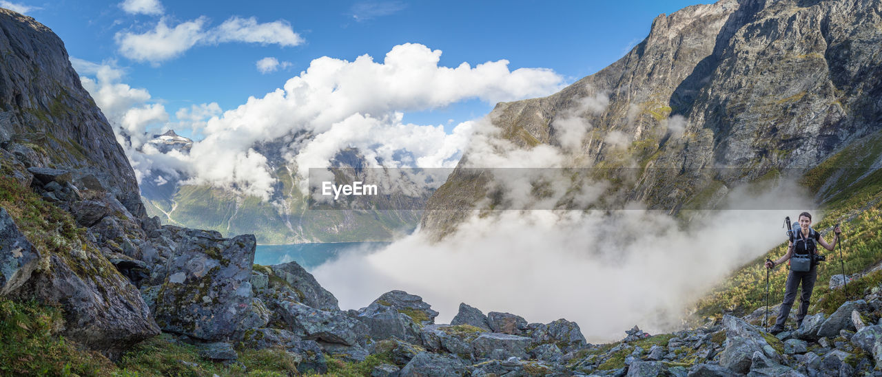 Panoramic view of mountains against sky