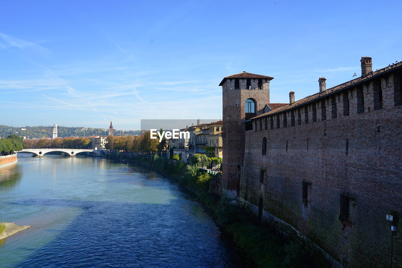 Bridge over river in city