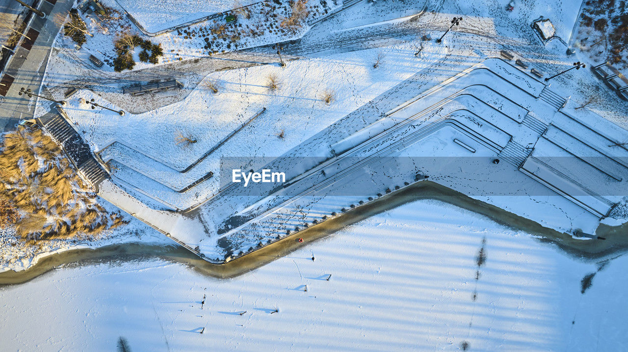 high angle view of abandoned building