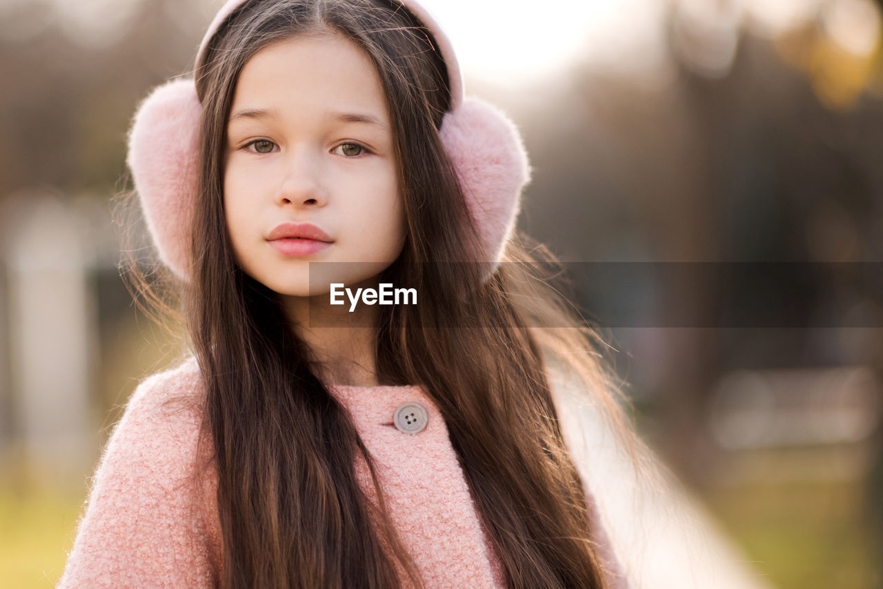 Portrait of cute girl at park