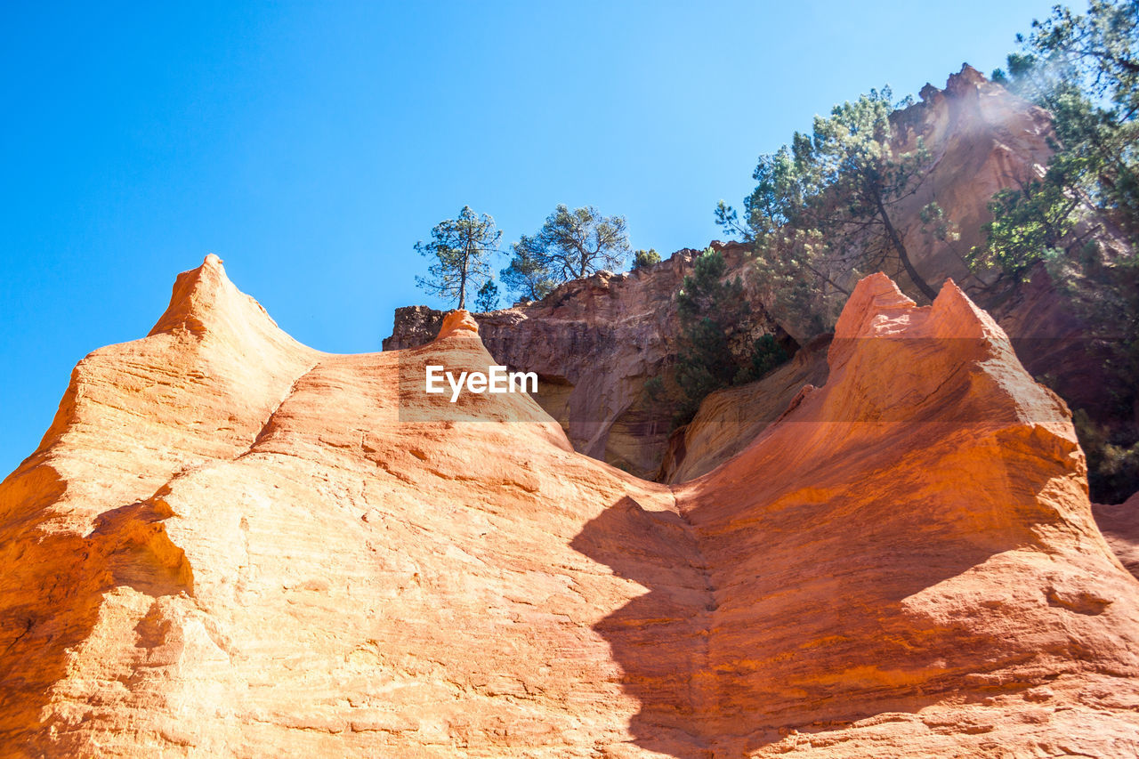 Rock formation with sky in background