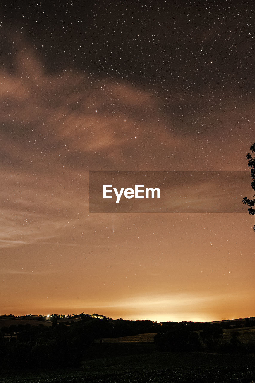 Scenic view of sky at night