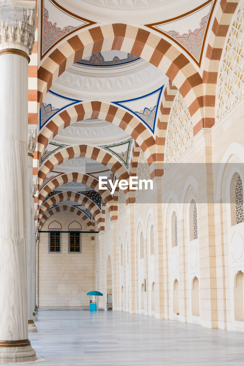 Architectural details of the courtyard of camlica mosque in istanbul.