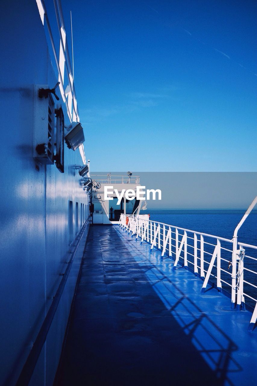 Cropped boat in calm blue sea