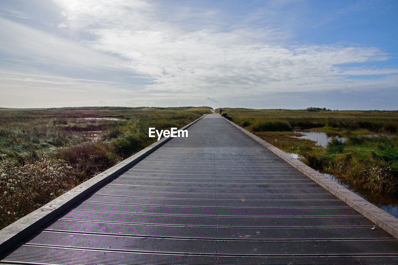 EMPTY ROAD LEADING TOWARDS LANDSCAPE