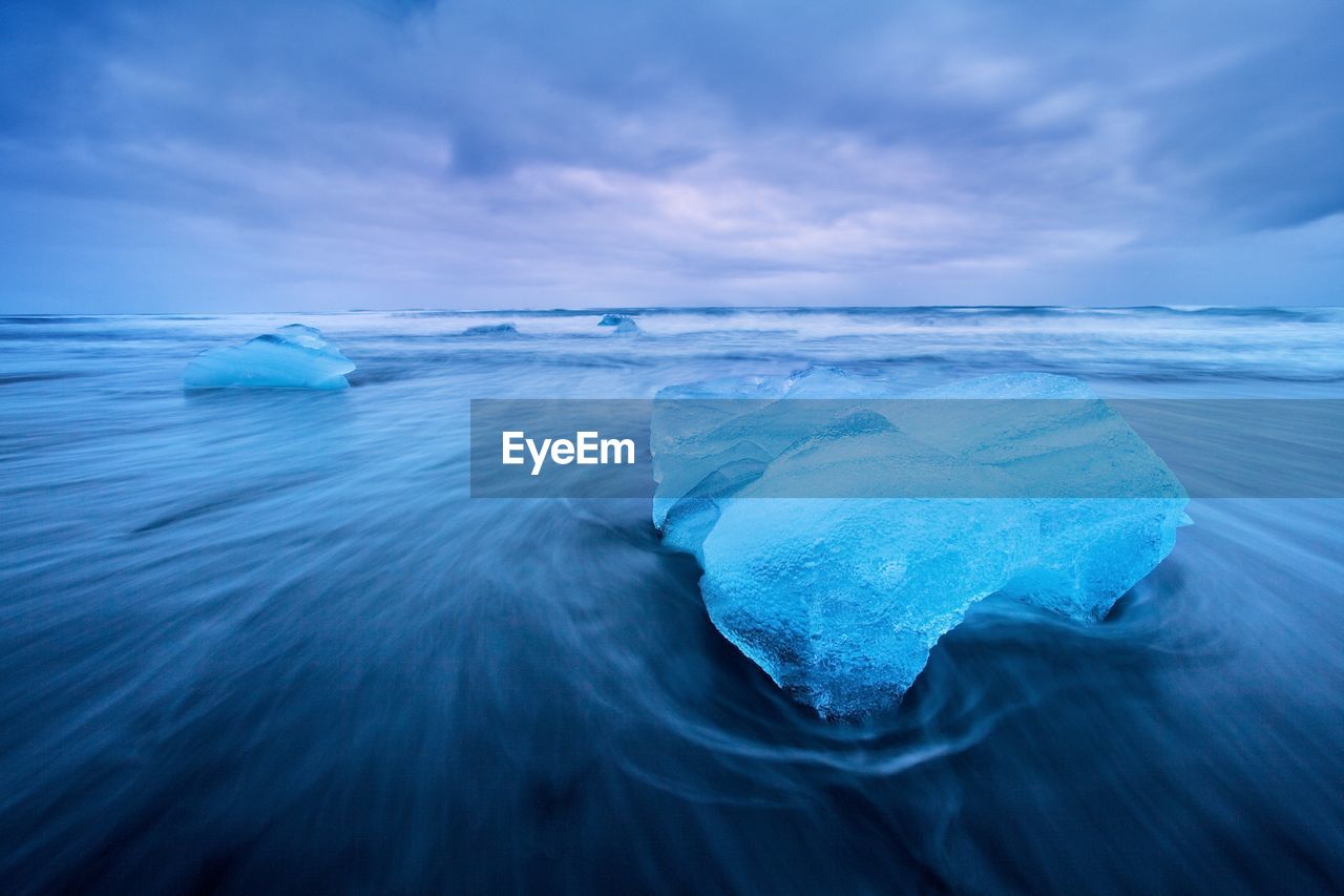 SCENIC VIEW OF FROZEN SEA AGAINST SKY