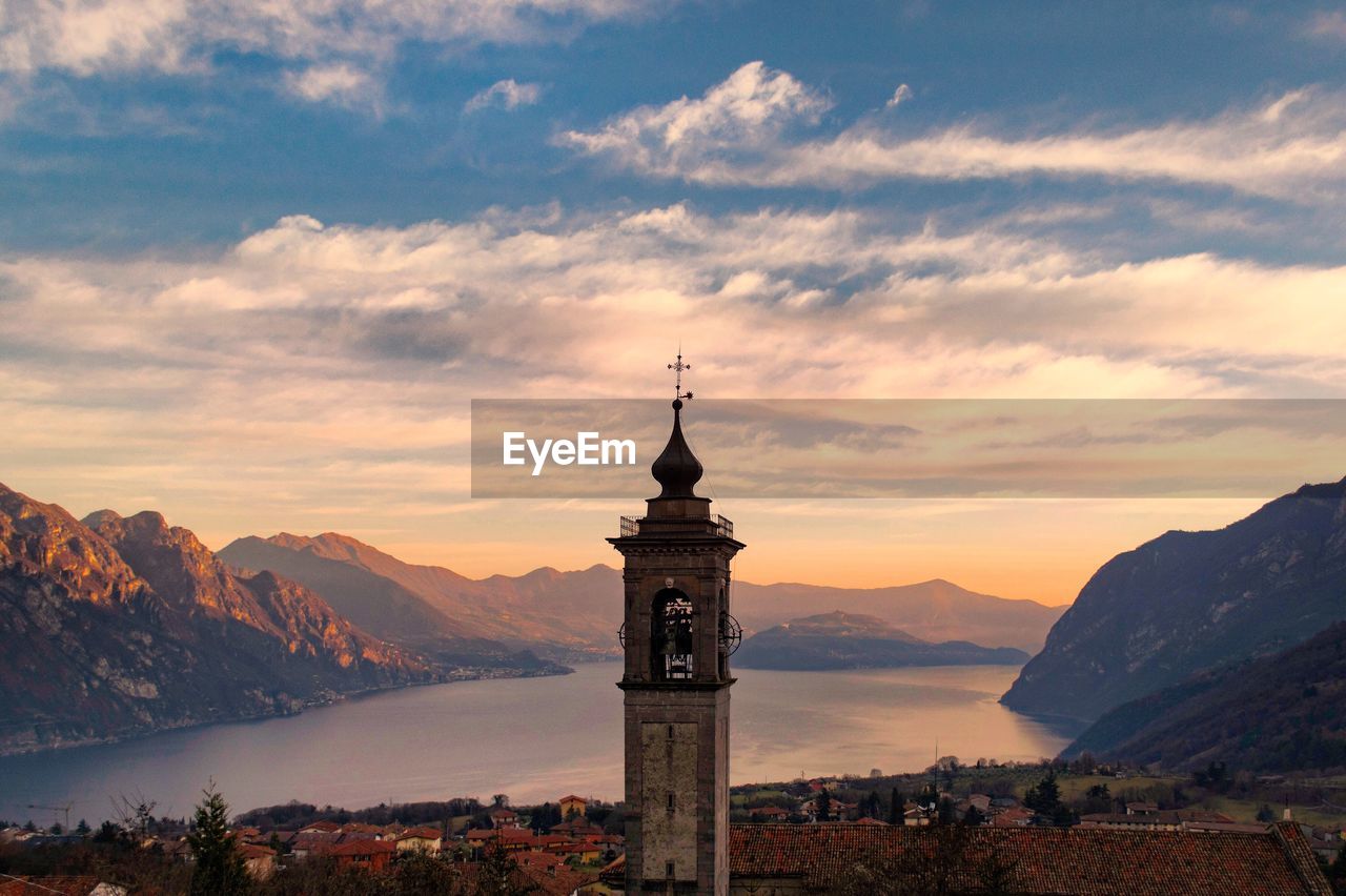 VIEW OF CHURCH AT SUNSET