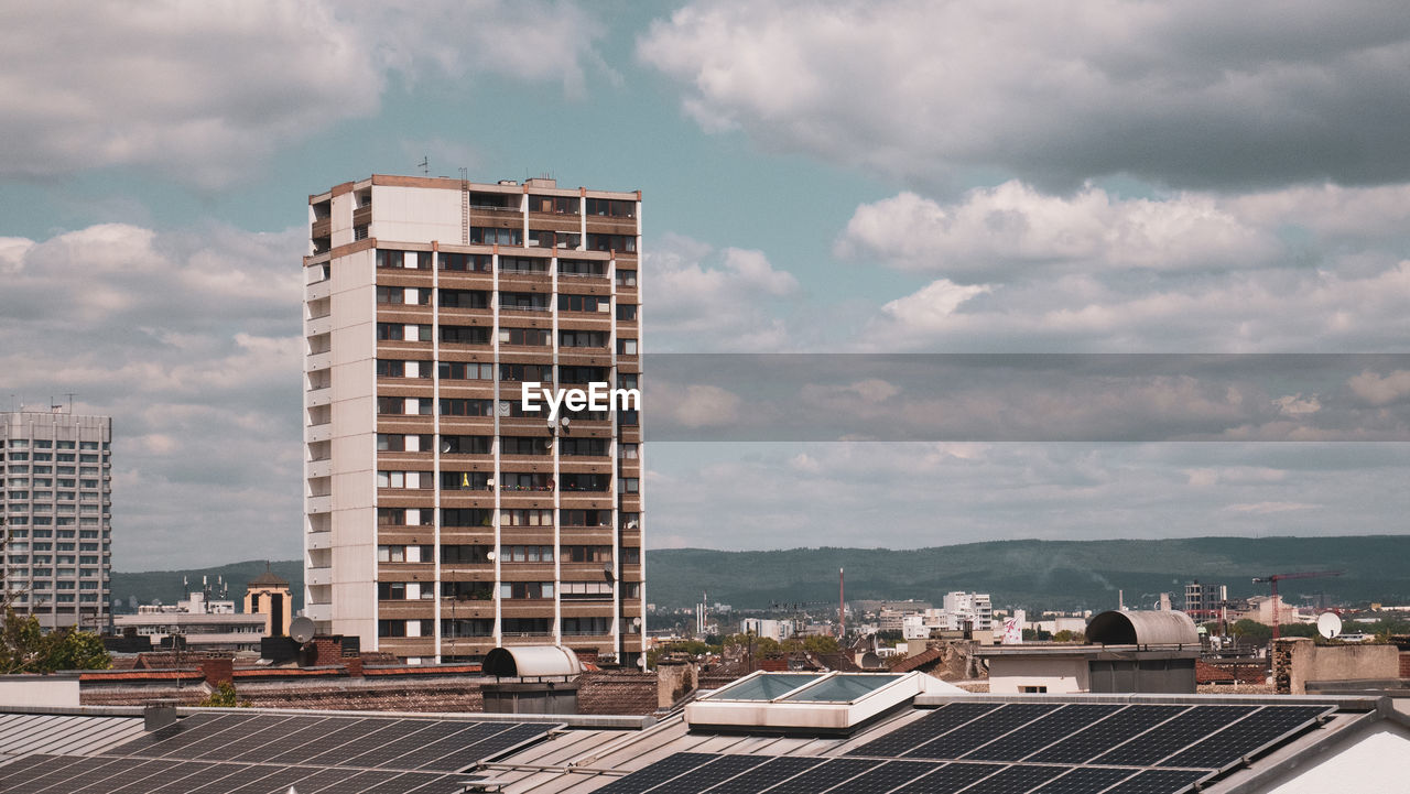 Low angle view of buildings against sky