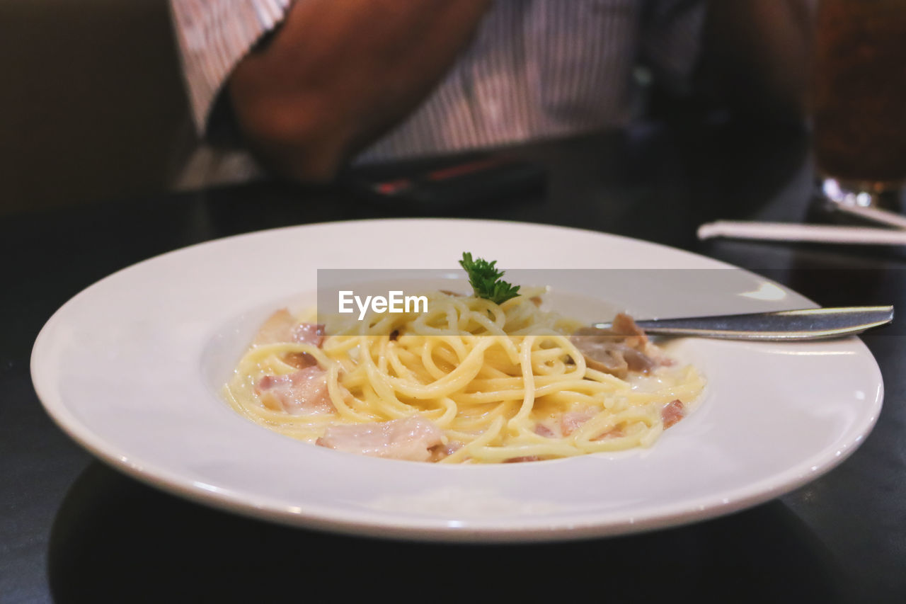 Close-up of meal served in plate