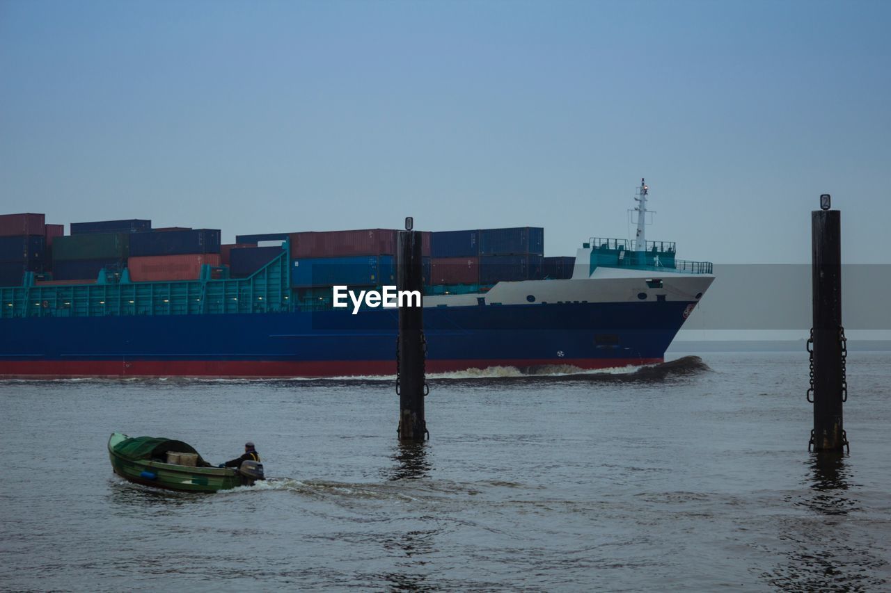 Container ship reaching dock