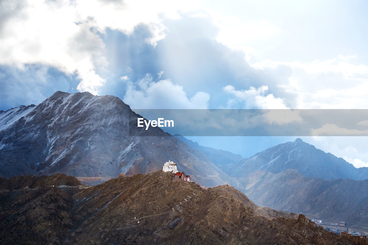 Mountains against sky during winter