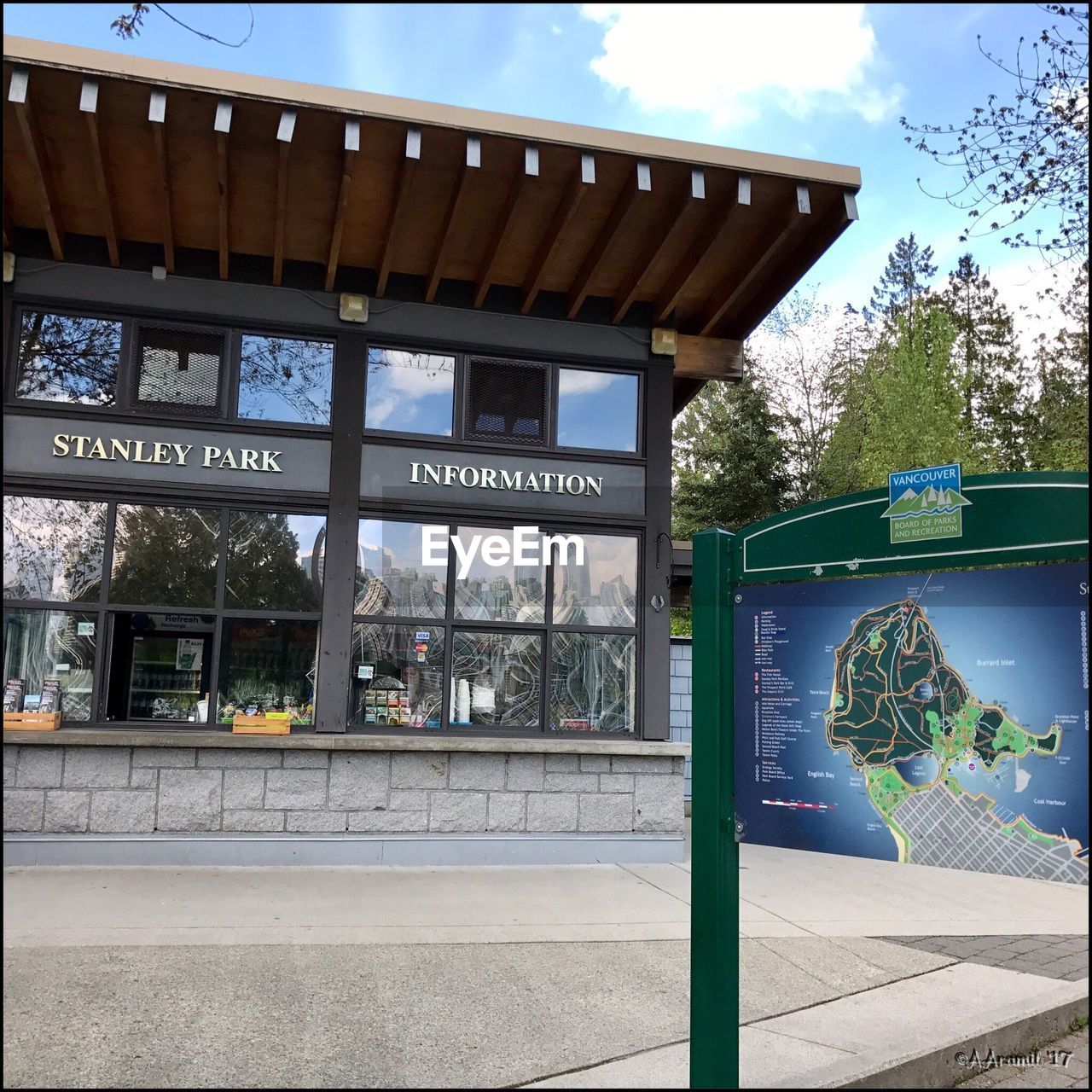 INFORMATION SIGN ON BUILDING