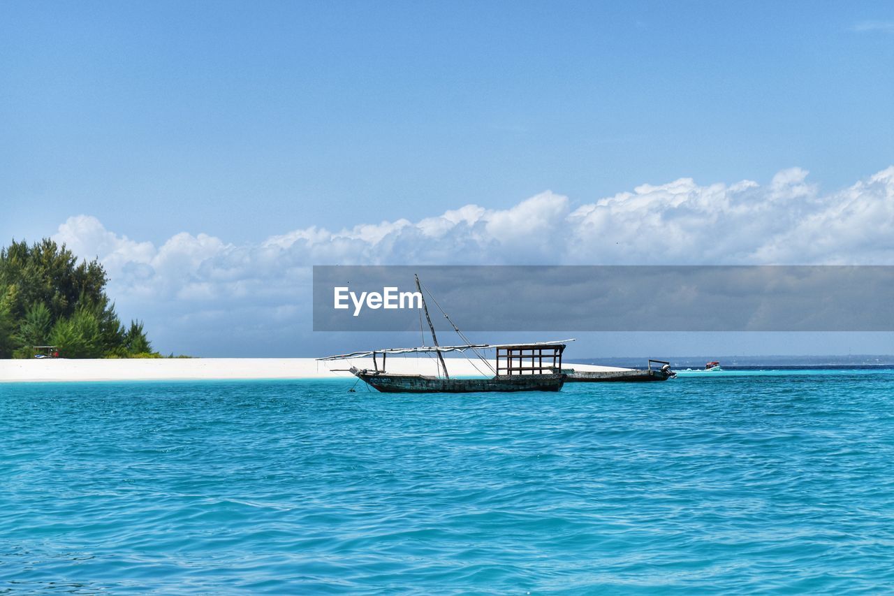 VIEW OF SAILBOAT IN SEA AGAINST SKY