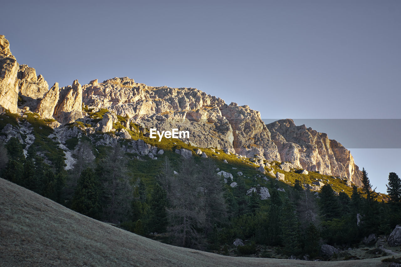 Scenic view of mountain against clear sky