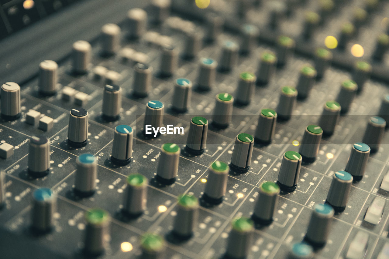 Close-up of sound mixer