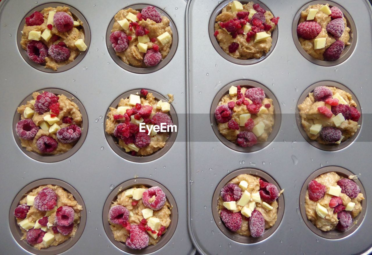 High angle view of food on table