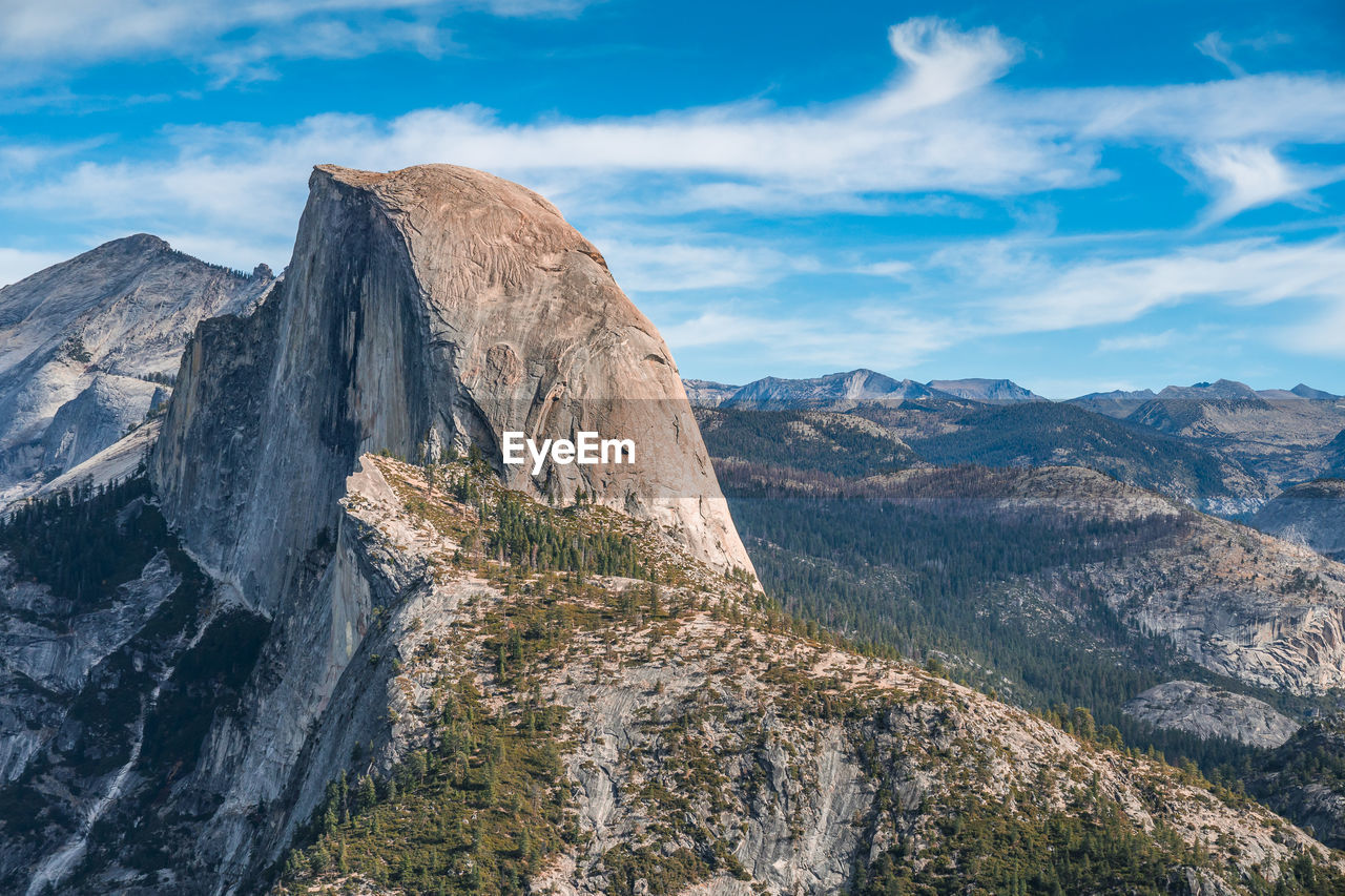 Aerial view of majestic landscape against sky