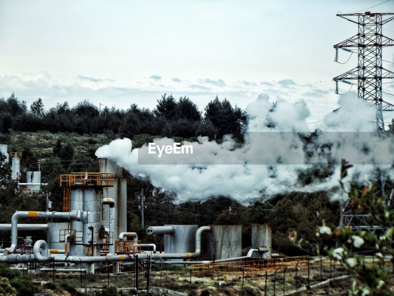 Smoke emitting water treatment plant