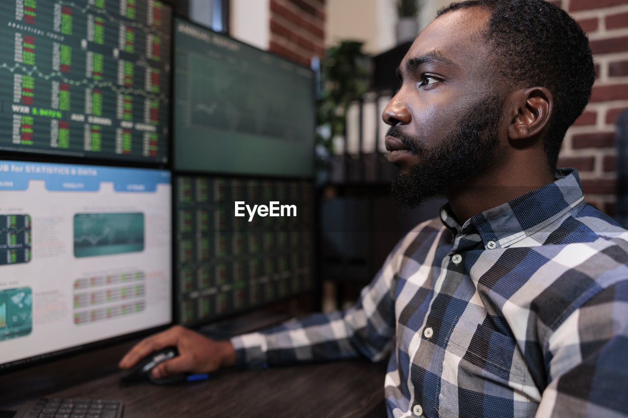 Man looking at computer