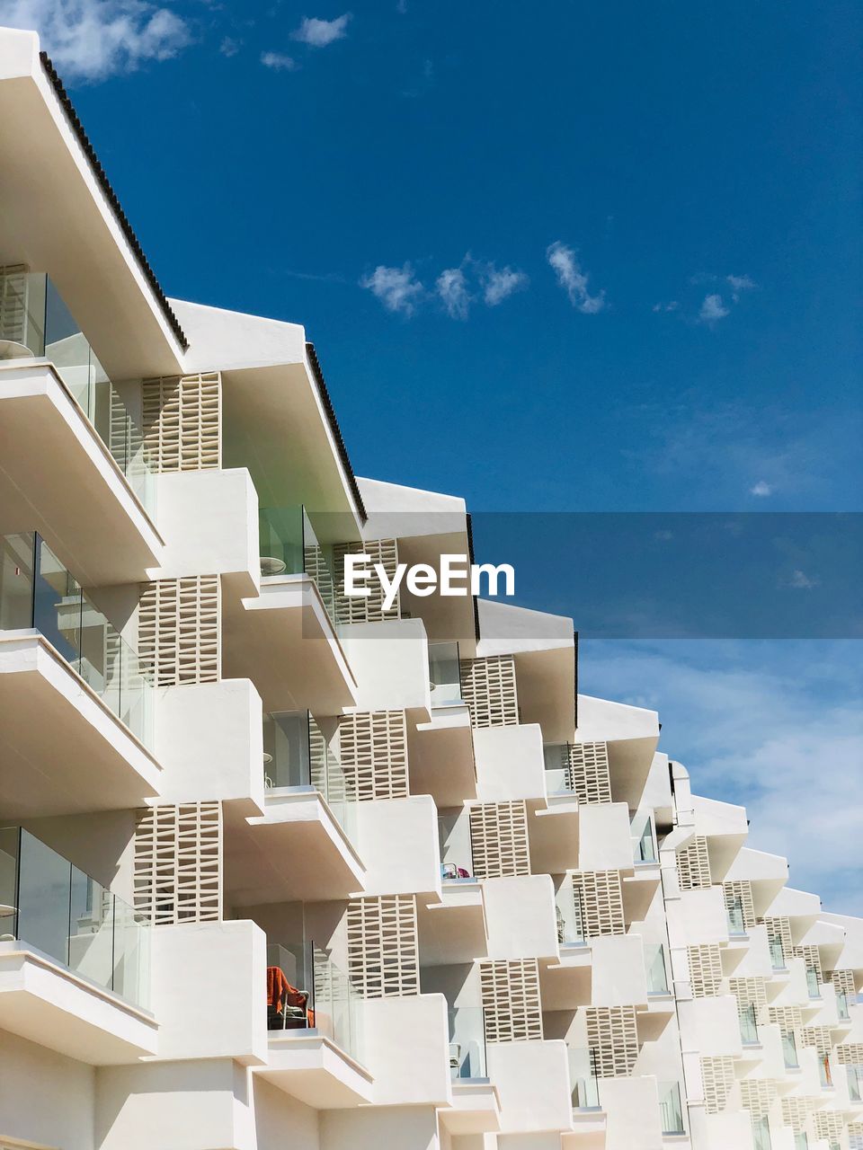 Low angle view of residential buildings against sky