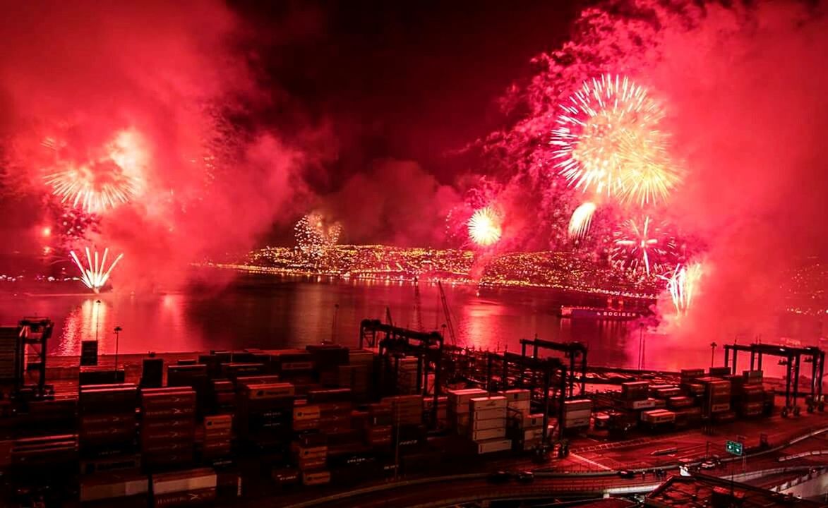 FIREWORKS DISPLAY IN NIGHT SKY