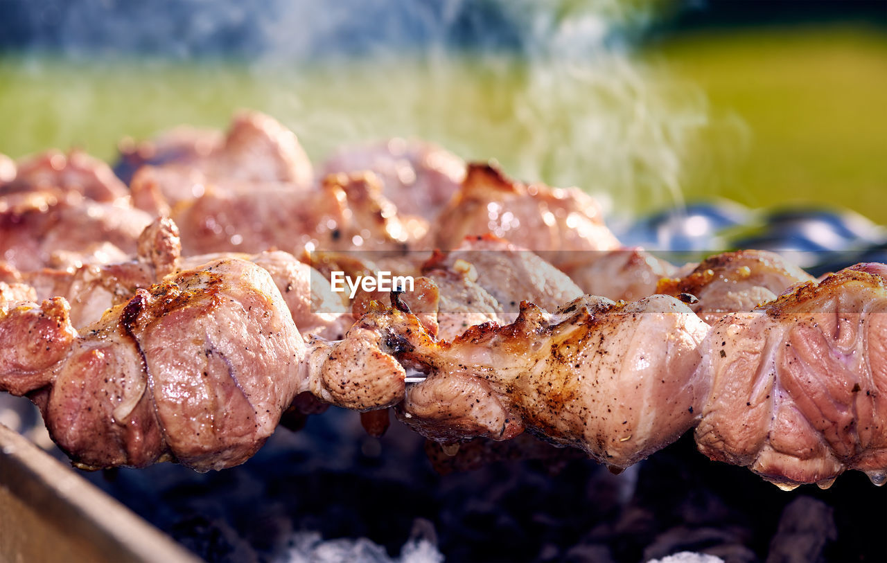 Close-up of grilled meat