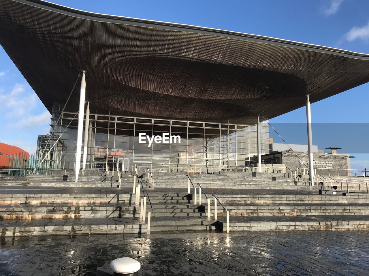 The senedd - welsh parliament- building, cardiff bay, cardiff, wales, uk
