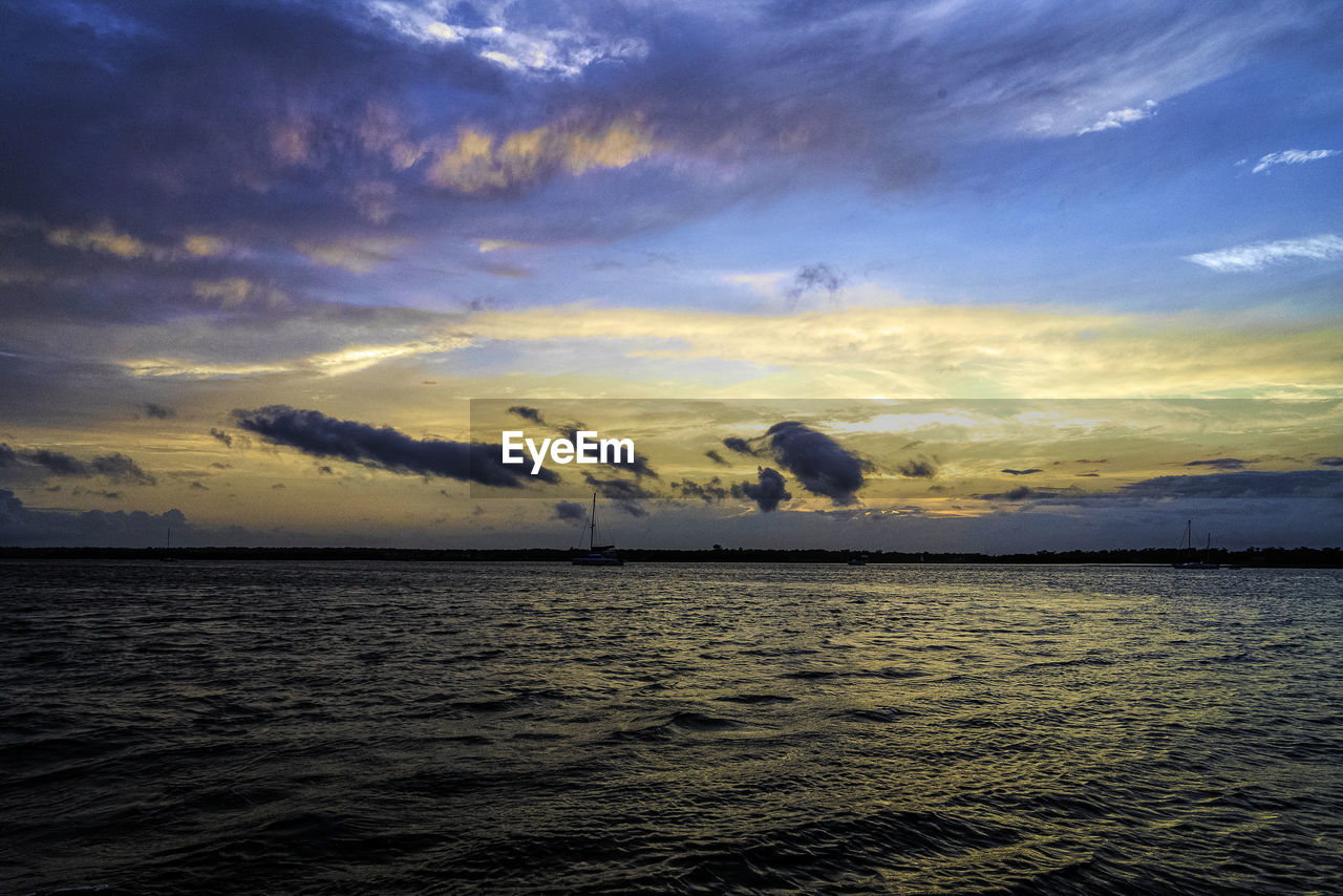 SCENIC VIEW OF SEA DURING SUNSET