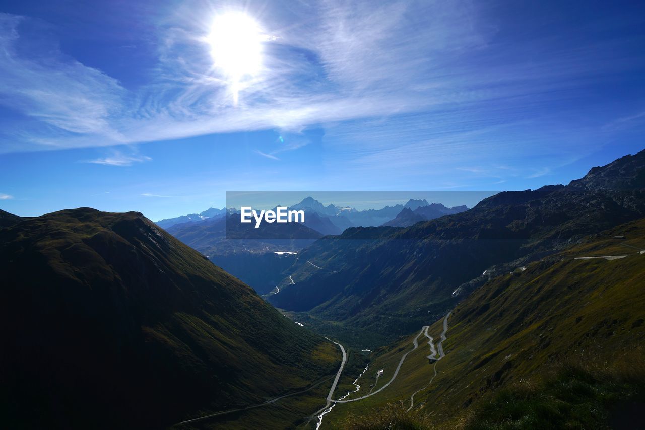 Scenic view of mountains against sky