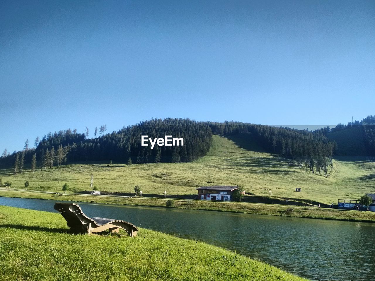 Scenic view of landscape against clear sky