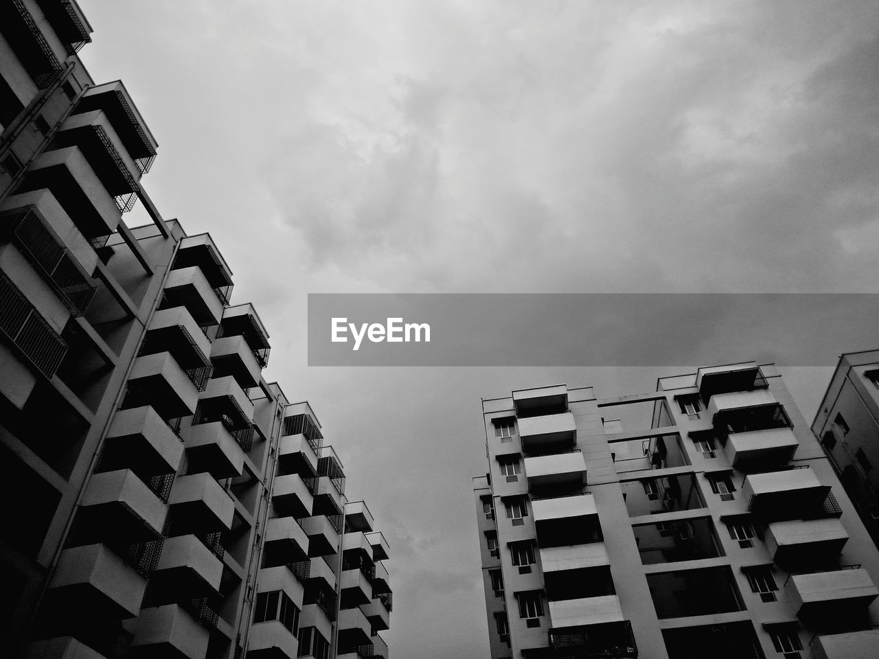 Low angle view of residential building against sky