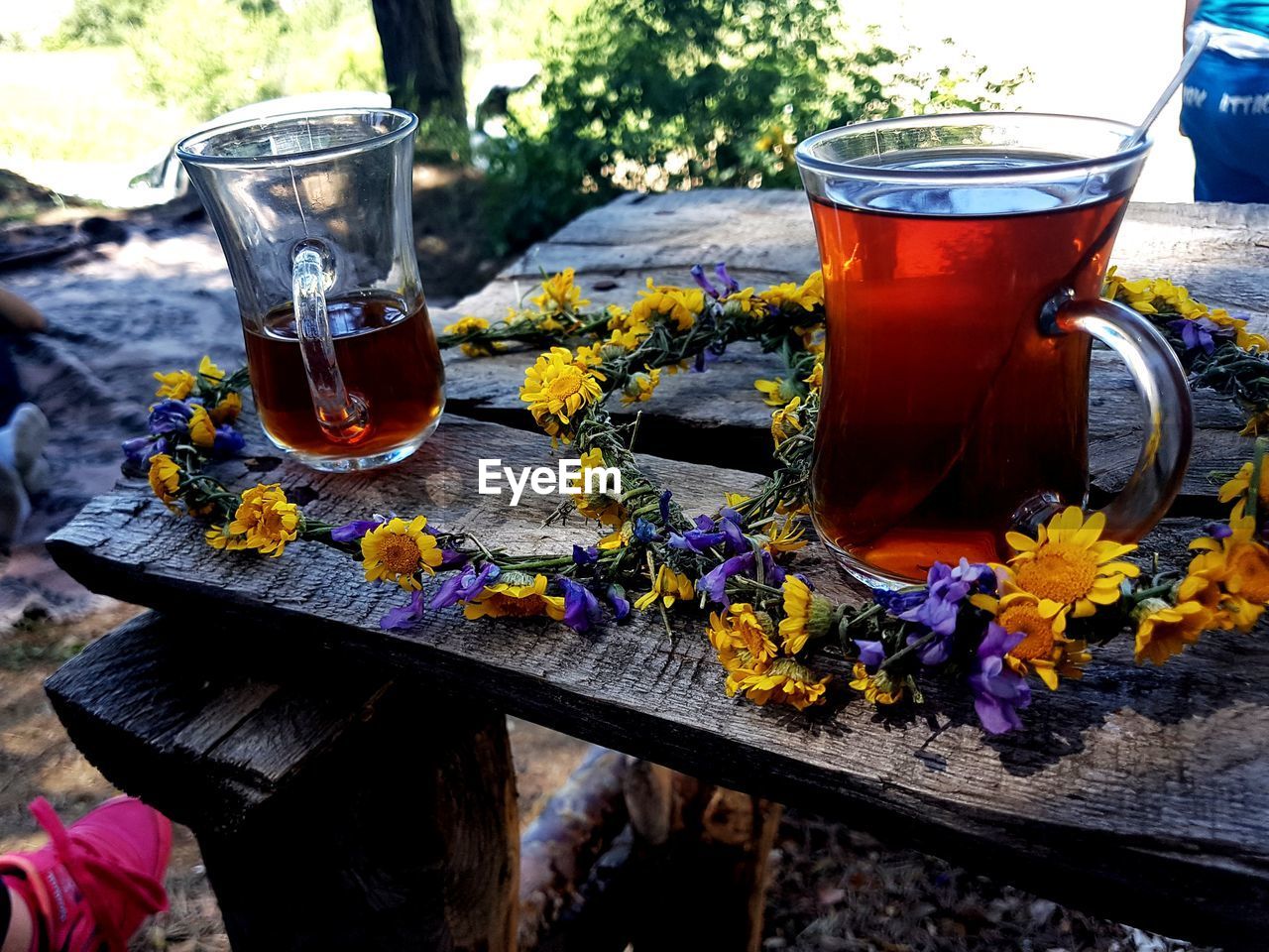 Close-up of tea served on table