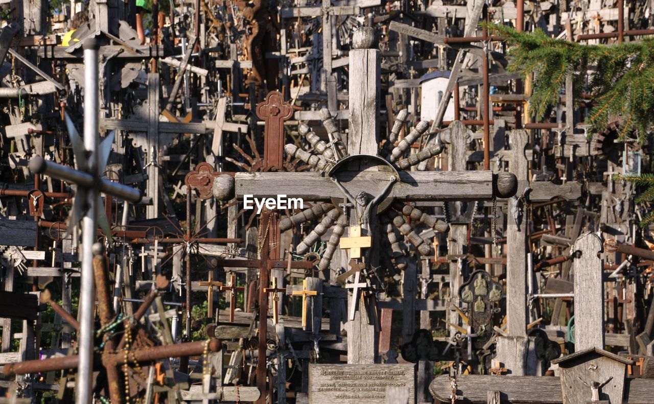 Crosses at cemetery