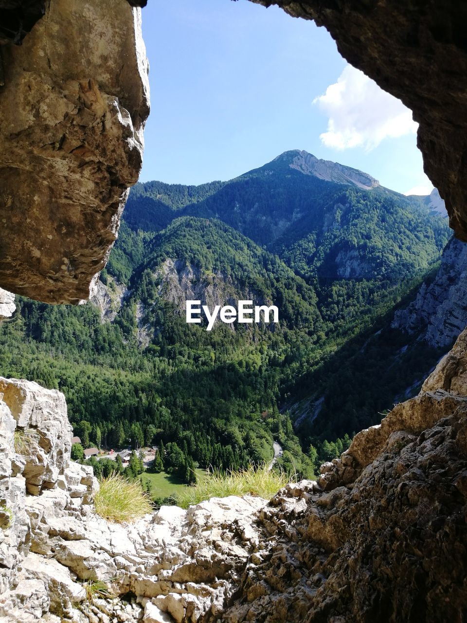 Scenic view of rocky mountains against sky