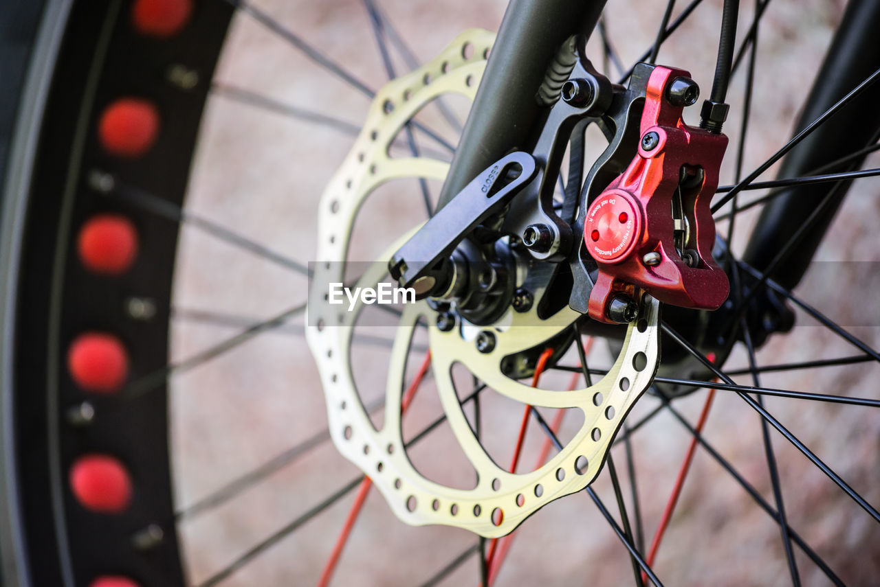 Close-up of bicycle wheel