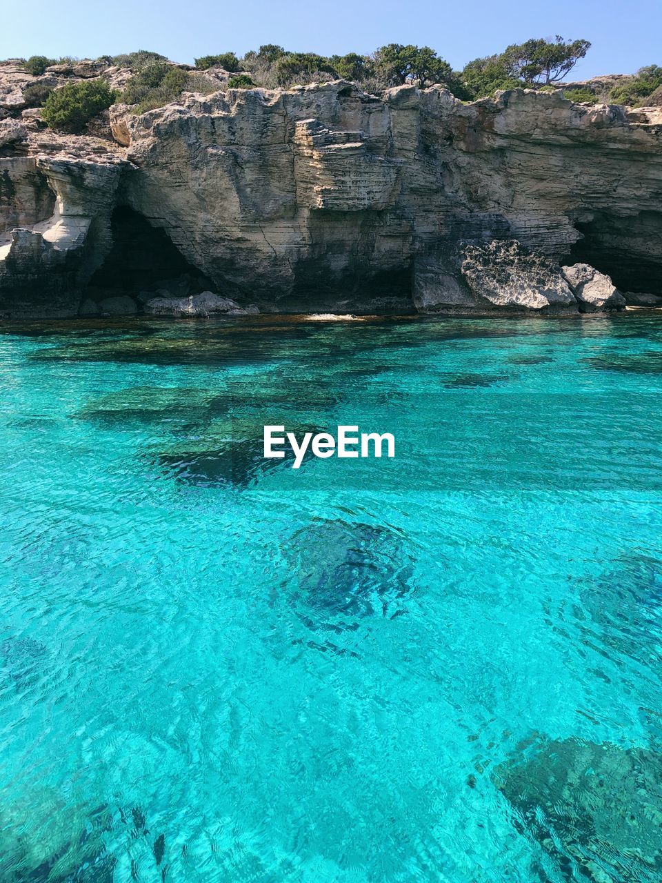 Rock formation in sea