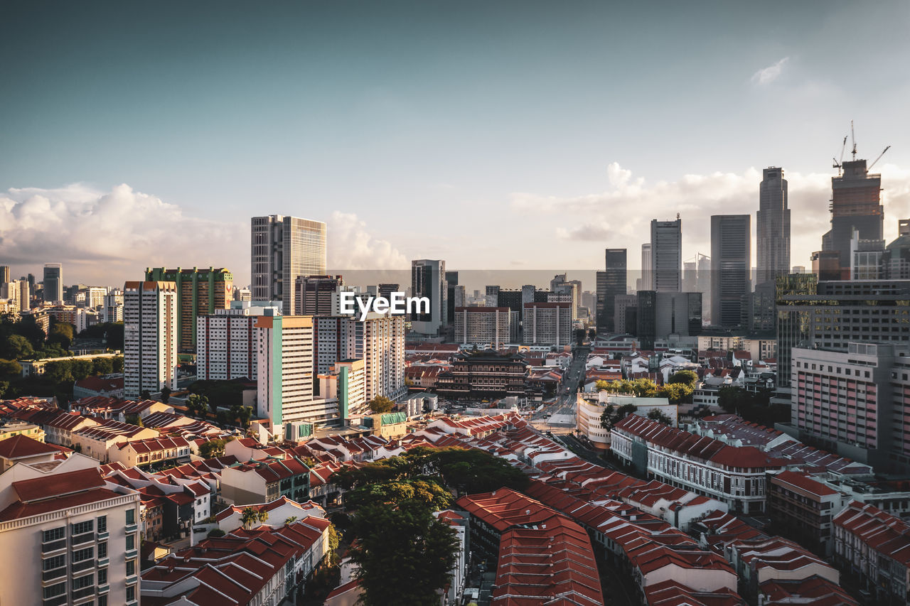 Chinatown during early morning before circuit breaker to stop the virus corona's spread in singapore
