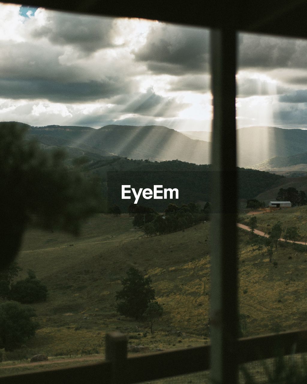 Scenic view of landscape seen through balcony