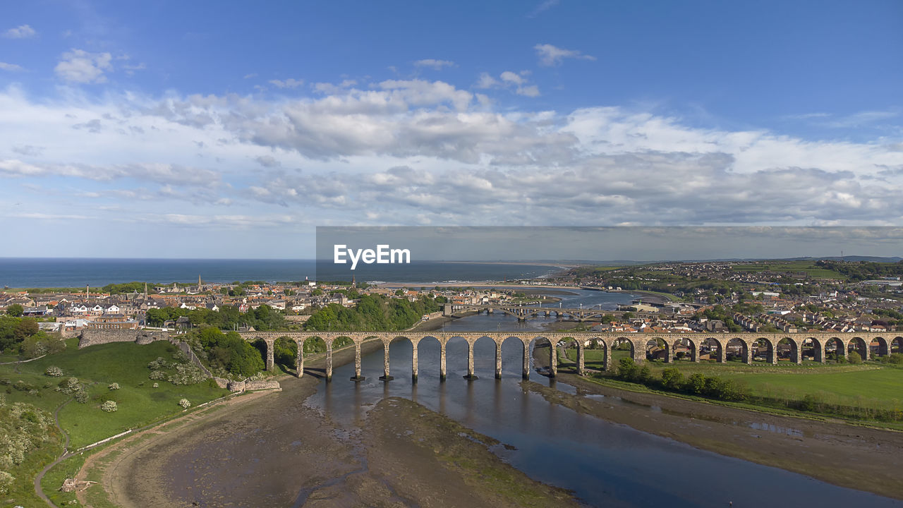 The royal border bridge spanning the river tweed in berwick, northumberland, uk