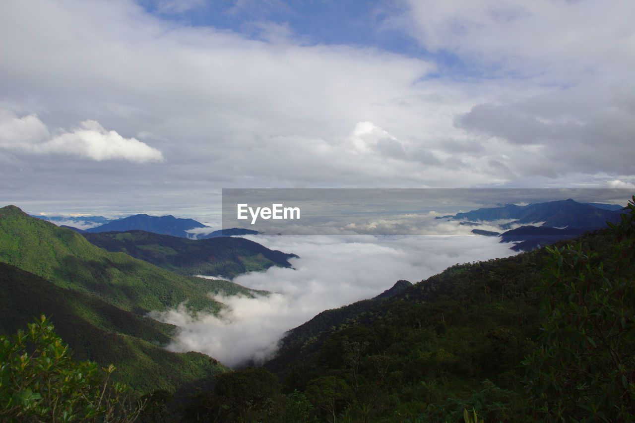 Scenic view of mountains against sky