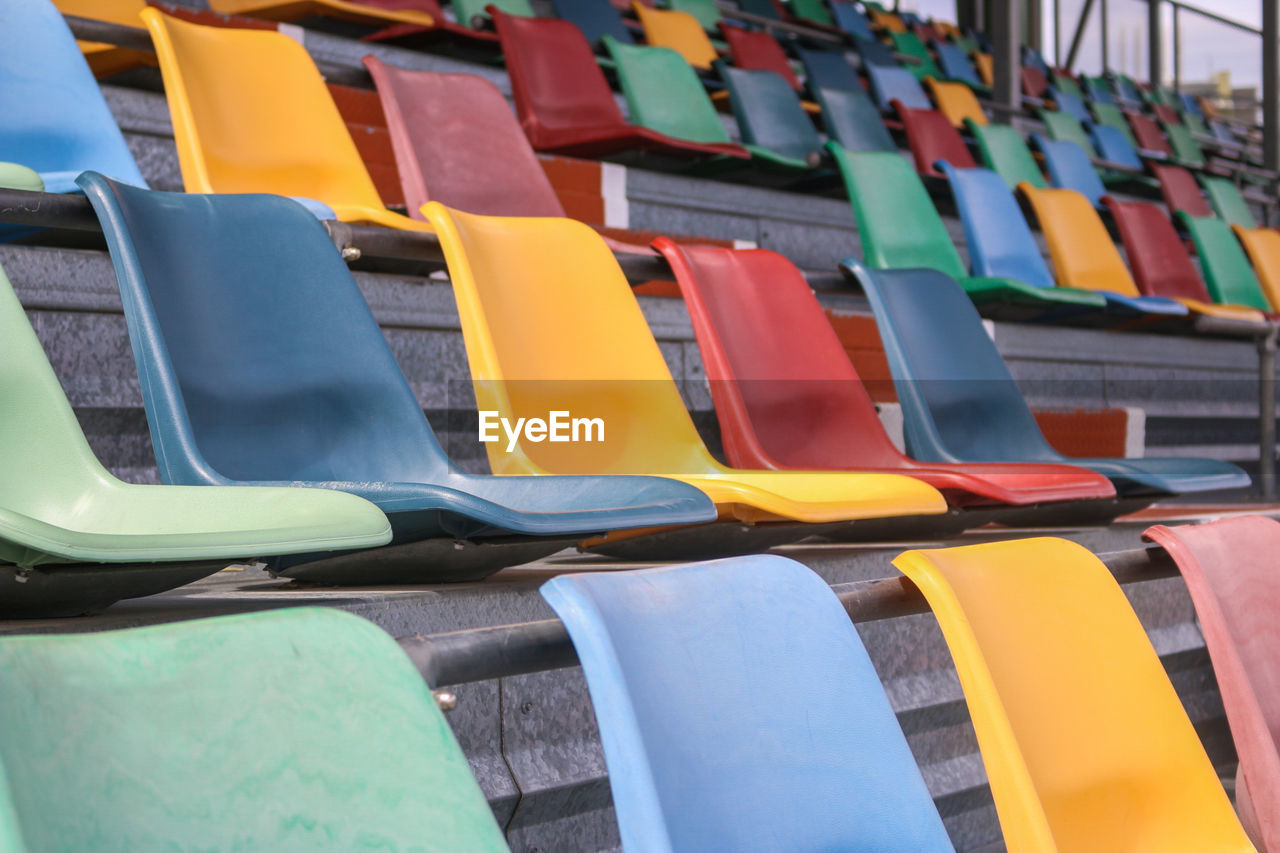 Full frame shot of stadium seats