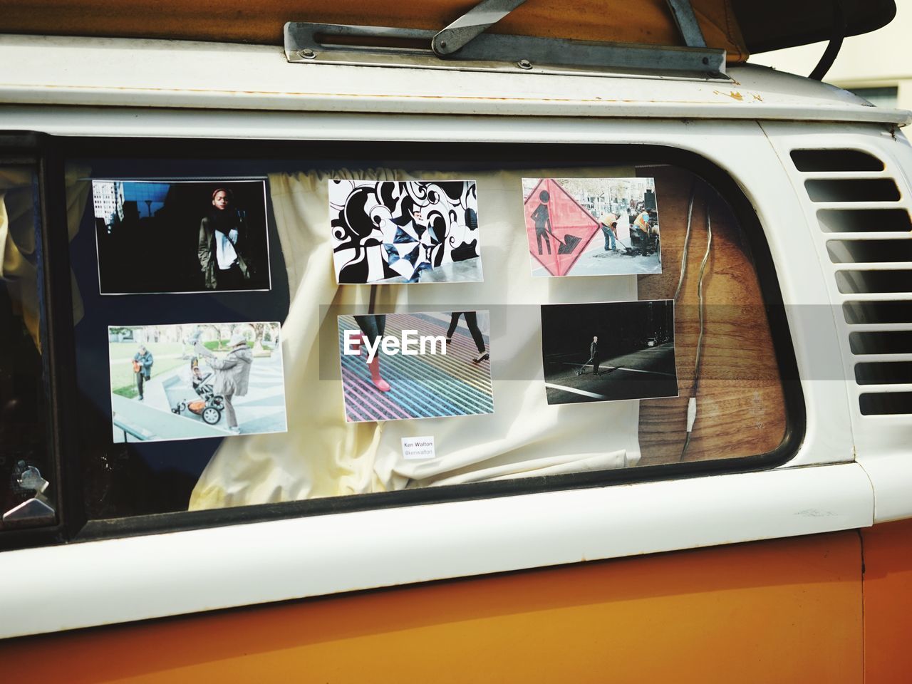 Posters on vehicle window