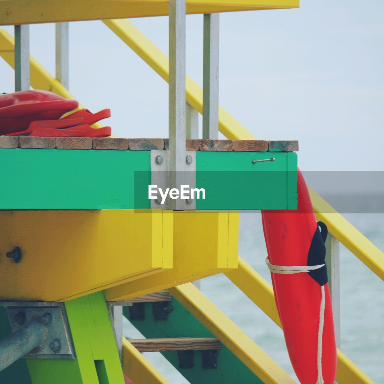 CLOSE-UP OF MULTI COLORED BOAT