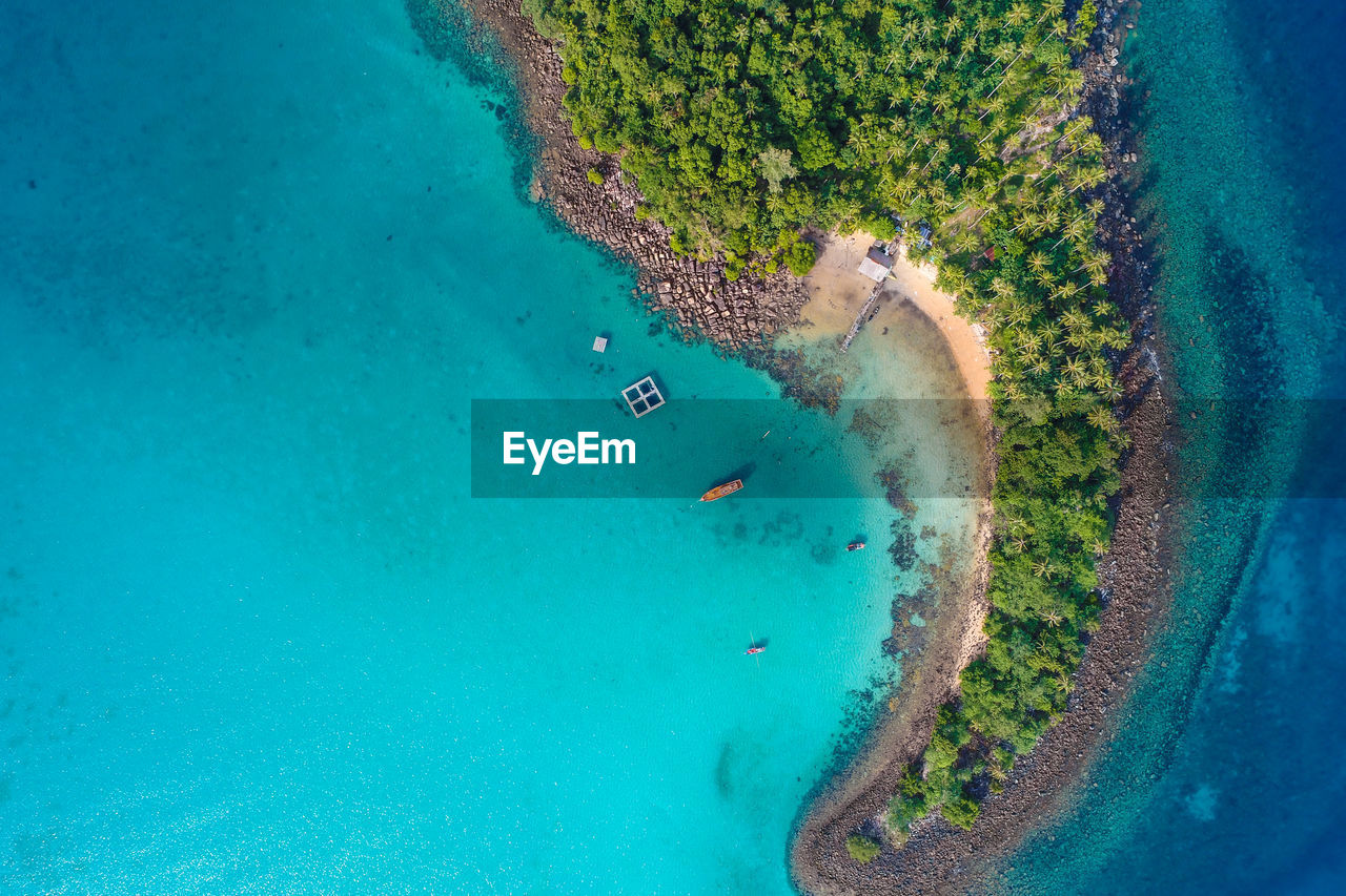 HIGH ANGLE VIEW OF PEOPLE ON SEA SHORE